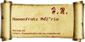 Hasenfratz Mária névjegykártya